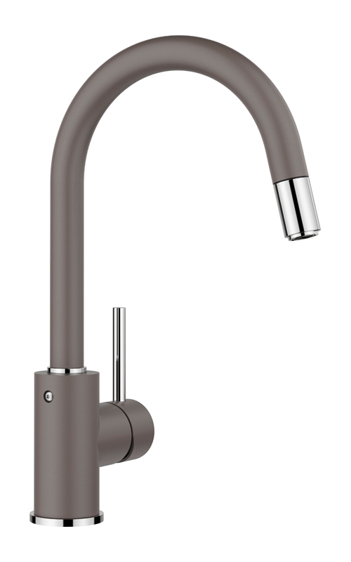 Blanco Mida-S Silgranit look, fitting, high pressure pull spout hose shower, color volcano gray, 526967