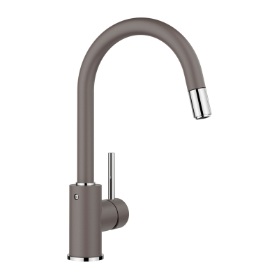 Blanco Mida-S Silgranit look, fitting, high pressure pull spout hose shower, color volcano gray, 526967