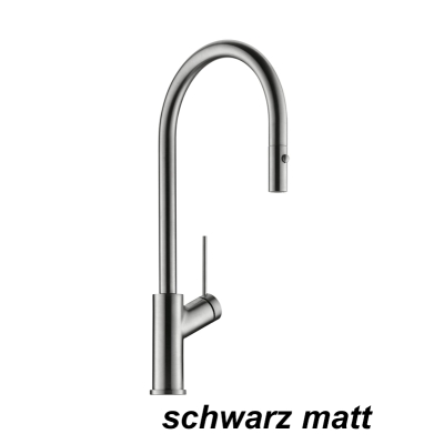 Linea Mio 2, матовый черный, душевой шланг высокого давления, 5011306