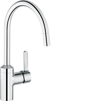 Systemceram KeraDomo BINGO STAR, смеситель однорычажный с вытяжным изливом, высокое давление, 10082, цвет хром