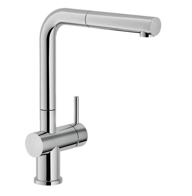 Systemceram LIVE, single lever mixer with pull spout, high pressure, 10367, color stainless steel finish