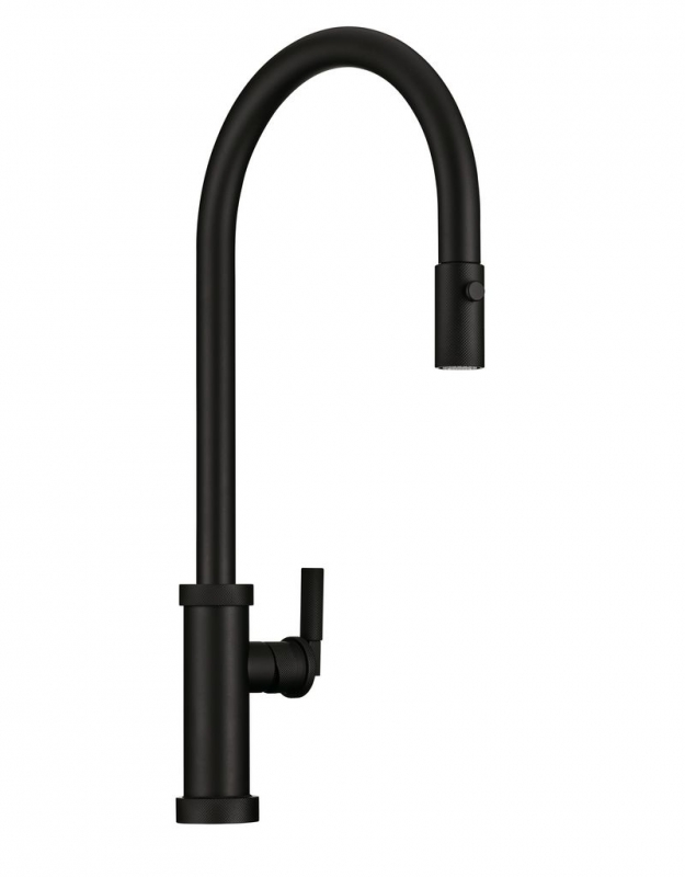 LINEA Urban, single-lever mixer tap black matt, high-pressure hose shower, 5011280