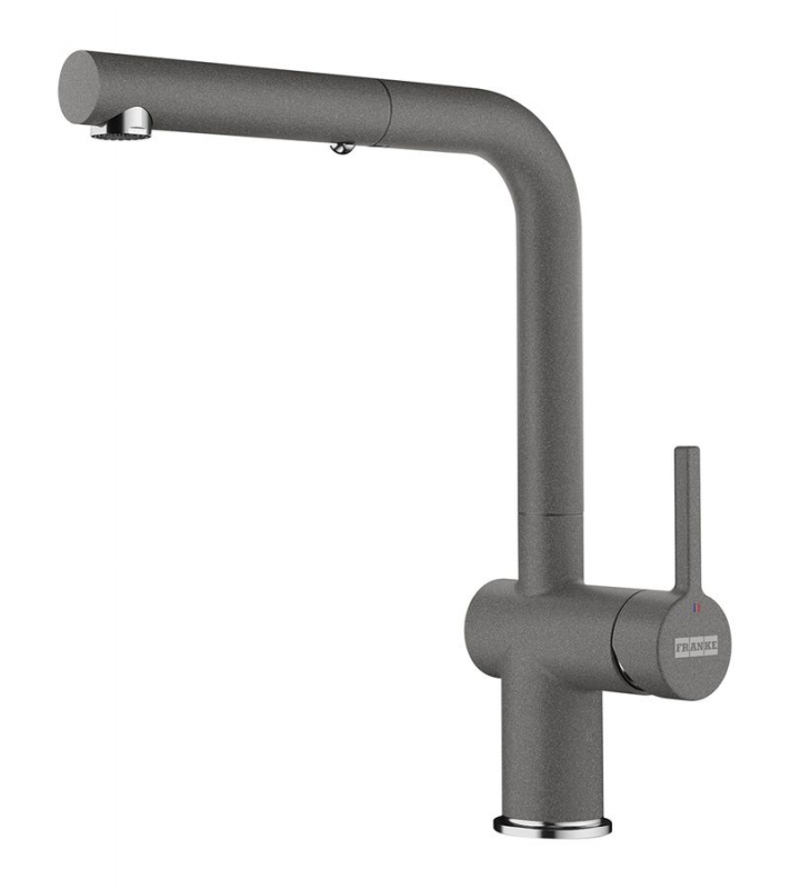 Franke Active L pull spout single lever mixer, high pressure, stone gray, 115.0653.385