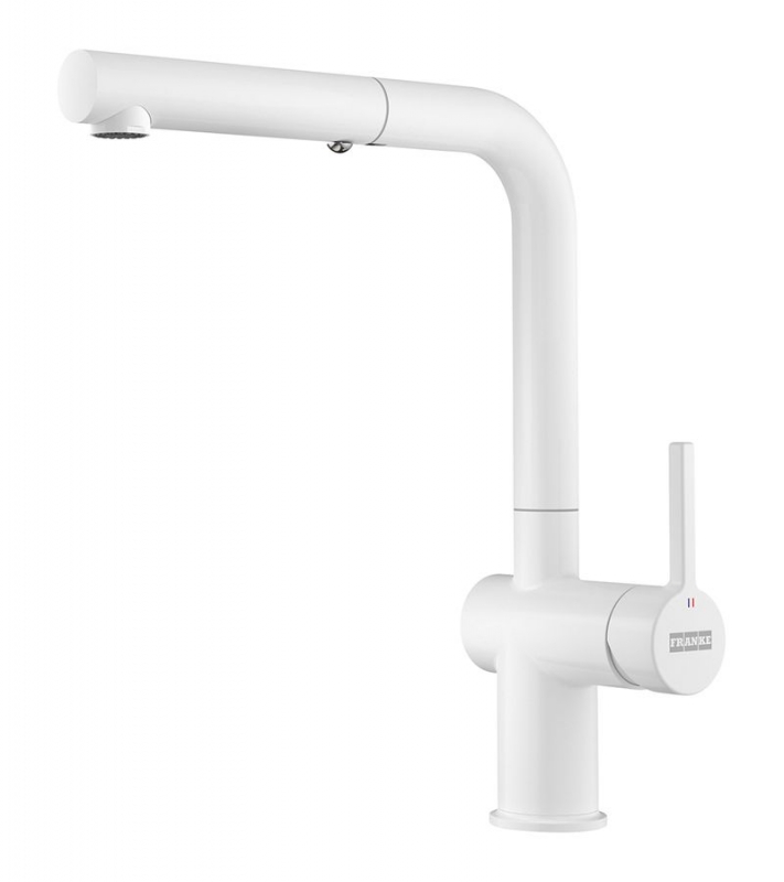 Franke Active L pull spout single lever mixer, high pressure, matt white, 115.0653.383