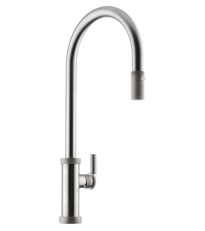 LINEA Urban, single lever mixer stainless steel finish, high pressure hose shower, 5011279