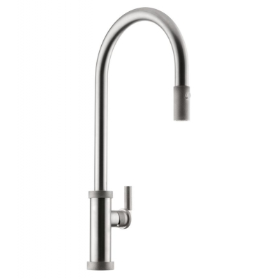 LINEA Urban, однорычажный смеситель, отделка из нержавеющей стали, душ со шлангом высокого давления, 5011279