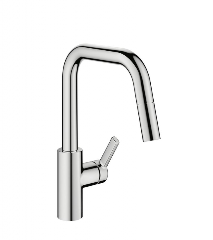 KWC Luna E7, single lever mixer chrome, high pressure hose shower, 5022242