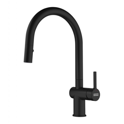 Franke Active J single lever mixer, high-pressure pull-out shower, matt black, 115.0653.404