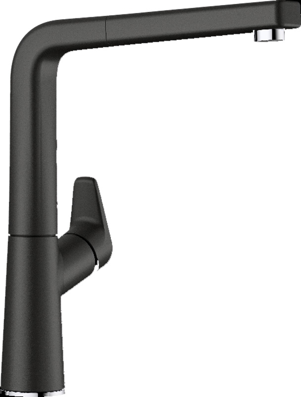 Blanco Avona S fitting Silgranit look, high pressure pull spout hose shower, color black, 526170