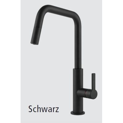 Systemceram KeraDomo OFFEO, single lever mixer with pull spout, high pressure, 18733, color black