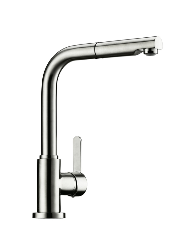 Servizio Portare 2, stainless steel finish, high pressure, pull spout, single lever mixer, anti-scald, 5021304