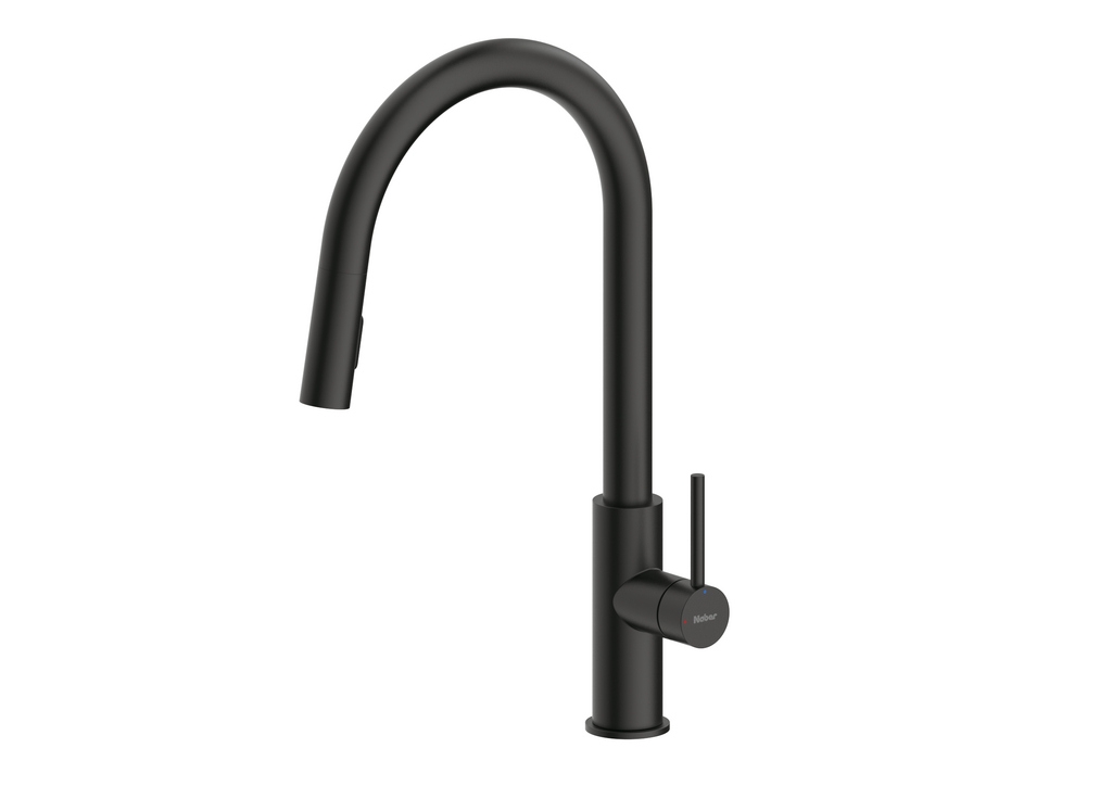 Servizio Namor 6, matt black, high pressure, hand shower, single lever mixer, 5025012