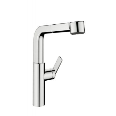 KWC Domo 7, single lever mixer chrome, high pressure hose shower, 5022136