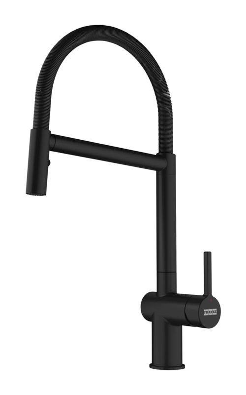 Franke Active Semi-Pro single lever mixer, high pressure pull spout, matt black, 115.0653.409