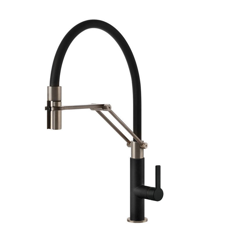 Systemceram KeraDomo OFFEO PRO, single lever mixer with flexible shower, high pressure, 18734, color black