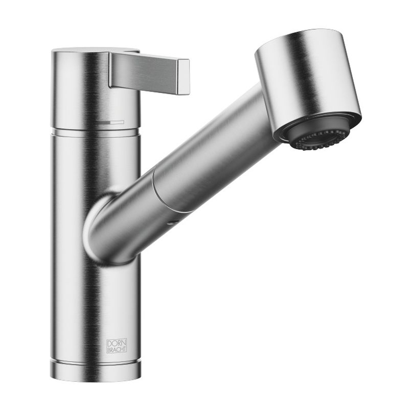 Dornbracht Eno pull-out single lever mixer with shower function, high pressure, brushed chrome, 33870760-93