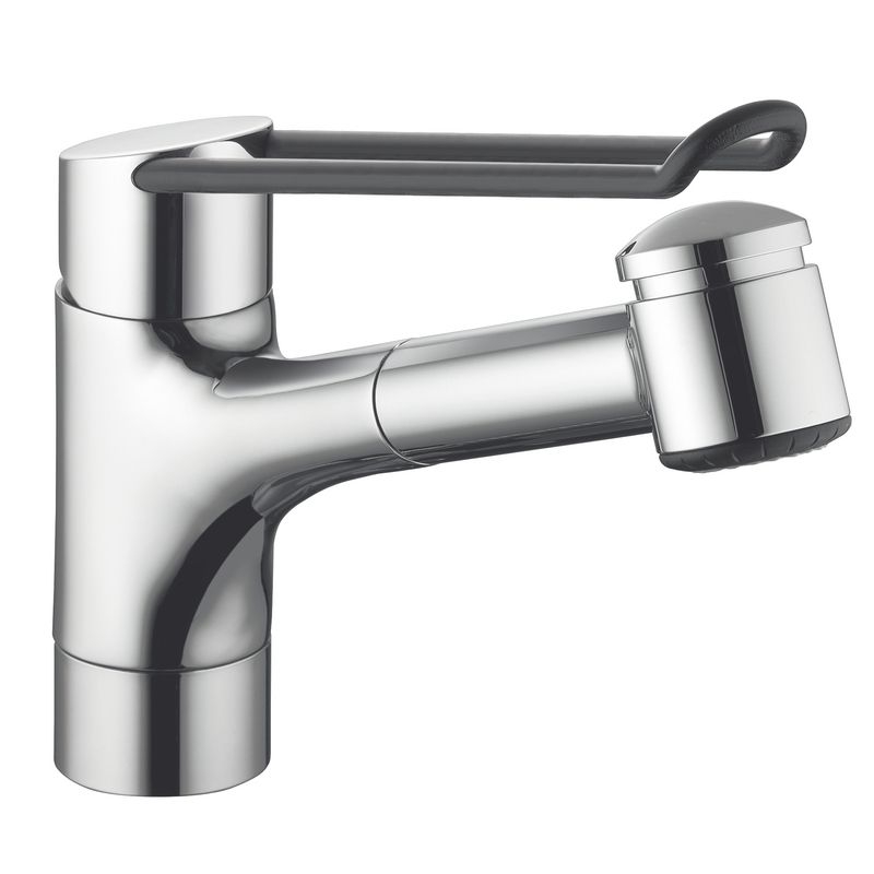 KWC Vita Pro 2, single lever mixer chrome, high pressure hose shower, lever long 190 mm, 5022283