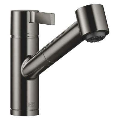 Dornbracht Eno pull-out single lever mixer with shower function, high pressure, dark chrome, 33870760-19