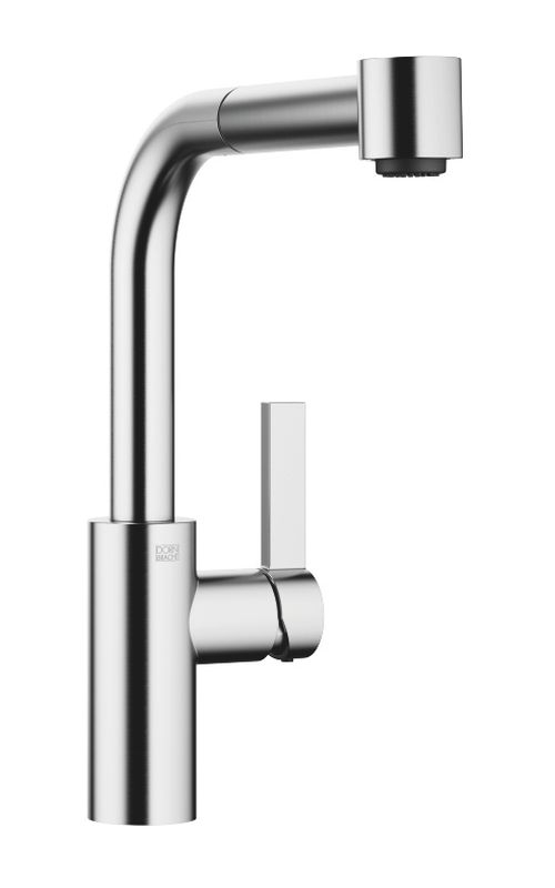 Dornbracht Elio pull-out single lever mixer with shower function, high pressure, brushed chrome, 33870790-93