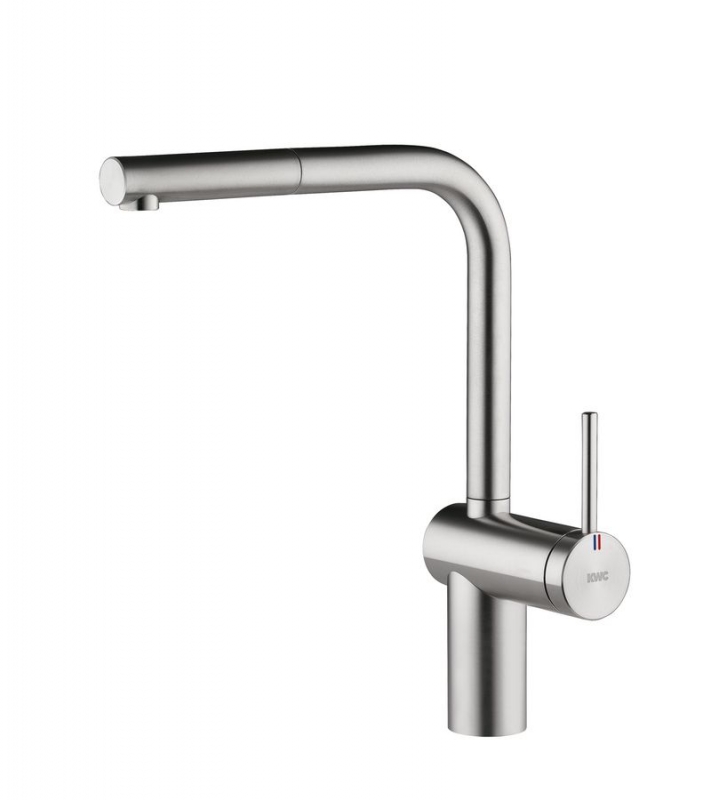 KWC Livello 2E, single lever mixer stainless steel, high pressure hose shower, 5022176