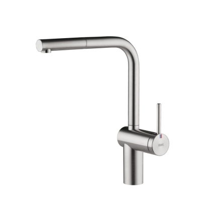 KWC Livello 2E, single lever mixer stainless steel, high pressure hose shower, 5022176