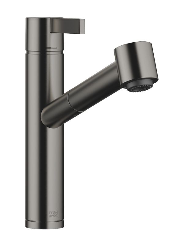 Dornbracht Eno pull-out single lever mixer with shower function, high pressure, brushed dark platinum, 33875760-99