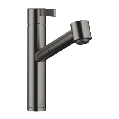 Dornbracht Eno pull-out single lever mixer with shower function, high pressure, brushed dark platinum, 33875760-99