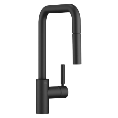 Dornbracht META SQUARE pull-down single lever mixer with shower function, high pressure, matt black, 33870861-33