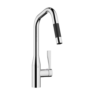 Dornbracht Sync pull-down single lever mixer with shower function, high pressure, brushed chrome, 33875895-93
