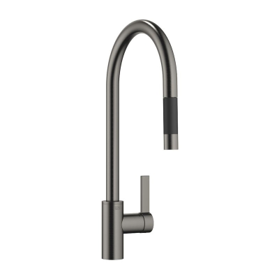 Dornbracht Tara Ultra pull-down single lever mixer with shower function, high pressure, brushed dark platinum, 33870875-99