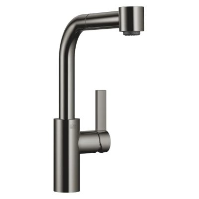 Dornbracht Elio pull-out single lever mixer with shower function, high pressure, dark chrome, 33870790-19