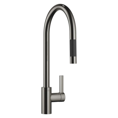 Dornbracht Tara Ultra pull-down single lever mixer with shower function, high pressure, dark chrome, 33870875-19