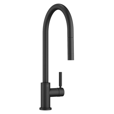 Смеситель Dornbracht Tara, однорычажный, выдвижной, с функцией душа, высокое давление, черный матовый, 33870888-33