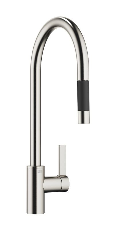 Dornbracht Tara Ultra pull-down single lever mixer with shower function, high pressure, brushed platinum, 33870875-06