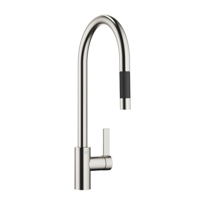 Dornbracht Tara Ultra pull-down single lever mixer with shower function, high pressure, brushed platinum, 33870875-06