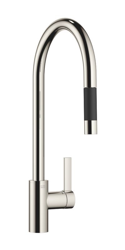 Dornbracht Tara Ultra pull-down single lever mixer with shower function, high pressure, platinum, 33870875-08