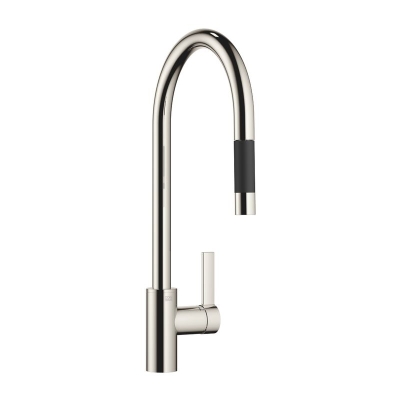 Dornbracht Tara Ultra pull-down single lever mixer with shower function, high pressure, platinum, 33870875-08