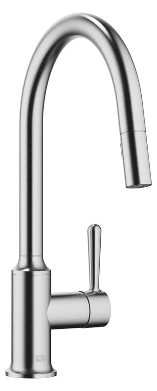 Dornbracht VAIA pull-down single lever mixer with shower function, high pressure, brushed chrome, 33870809-93