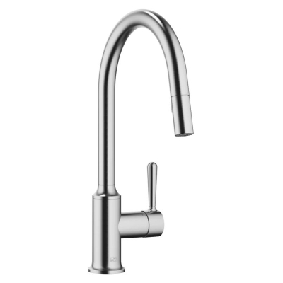 Dornbracht VAIA pull-down single lever mixer with shower function, high pressure, brushed chrome, 33870809-93