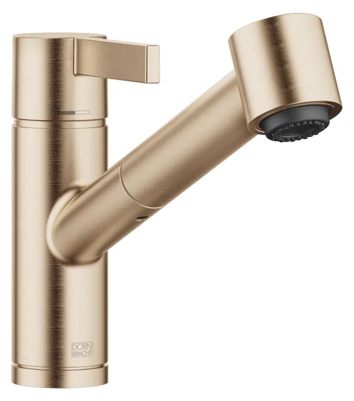 Dornbracht Eno pull-out single lever mixer with shower function, high pressure, brushed champagne, 33870760-46