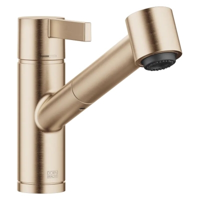 Dornbracht Eno pull-out single lever mixer with shower function, high pressure, brushed champagne, 33870760-46
