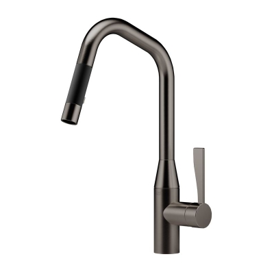 Dornbracht Sync pull-down single lever mixer with shower function, high pressure, brushed dark platinum, 33870895-99