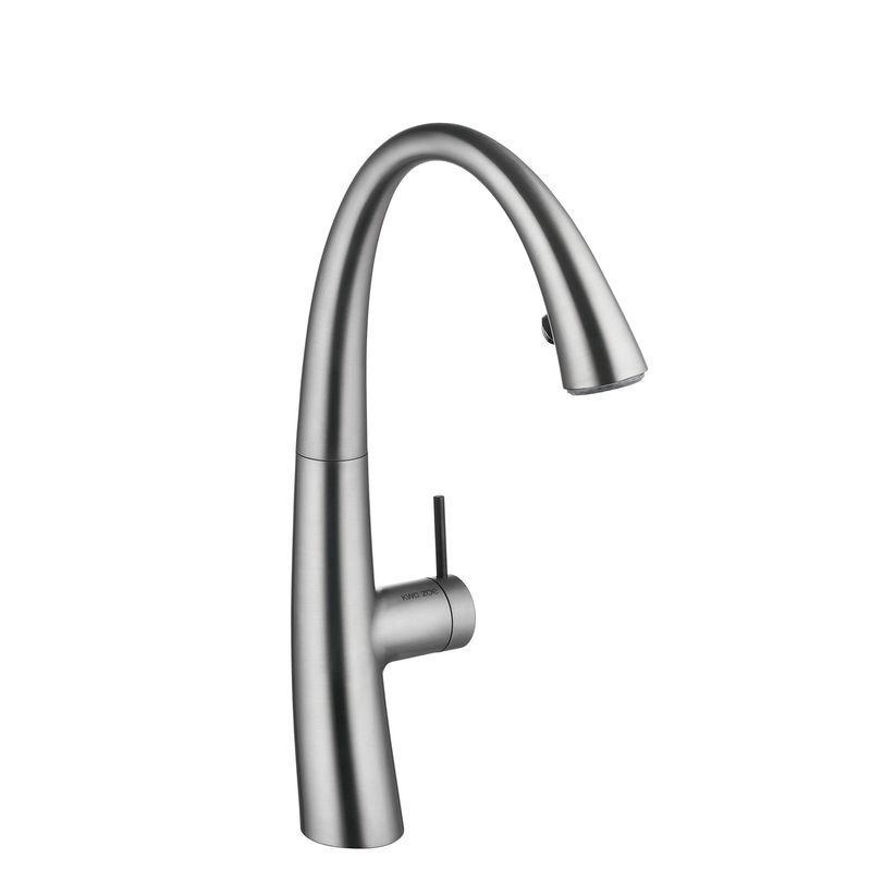 KWC Zoe 2, single lever mixer stainless steel finish, high pressure hose shower, 5022198