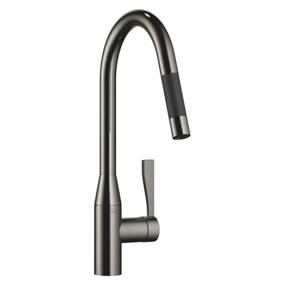 Dornbracht Sync pull-down single lever mixer with shower function, high pressure, dark chrome, 33870895-19