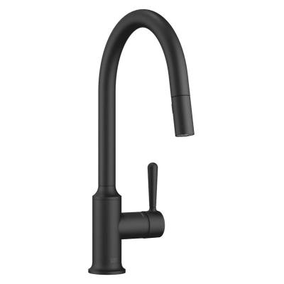 Dornbracht VAIA pull-down single lever mixer with shower function, high pressure, matt black, 33870809-33