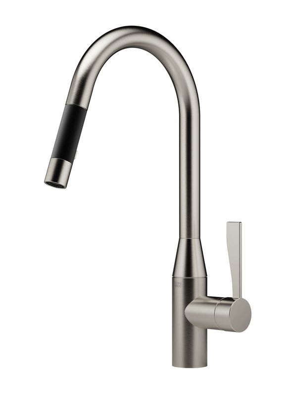 Dornbracht Sync pull-down single lever mixer with shower function, high pressure, brushed platinum, 33870895-06