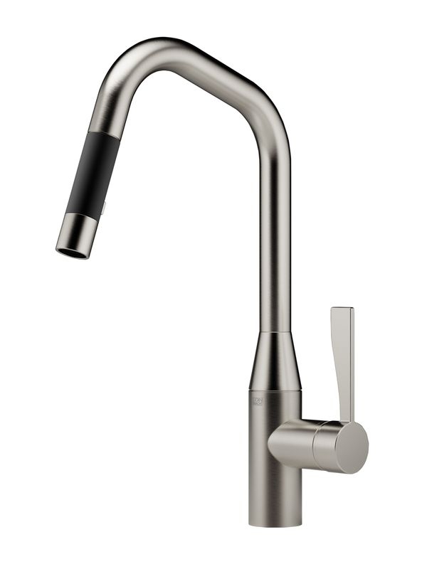 Dornbracht Sync pull-down single lever mixer with shower function, high pressure, brushed platinum, 33875895-06