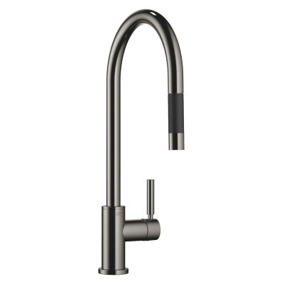 Dornbracht Tara pull-down single lever mixer with shower function, high pressure, dark chrome, 33870888-19