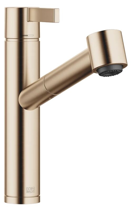 Dornbracht Eno pull-out single lever mixer with shower function, high pressure, brushed champagne, 33875760-46