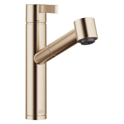 Dornbracht Eno pull-out single lever mixer with shower function, high pressure, brushed champagne, 33875760-46